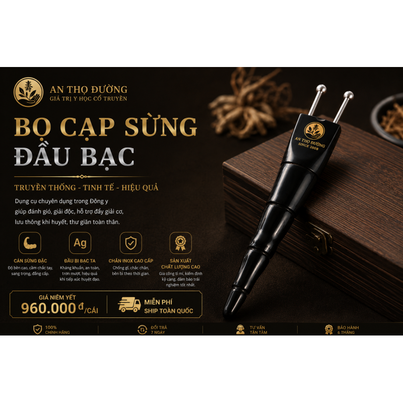 Bọ Cạp Sừng Đầu Bạc An Thọ Đường – Dụng Cụ Đánh Gió Cao Cấp, Giải Độc – Đả Thông Kinh Lạc Hiệu Quả